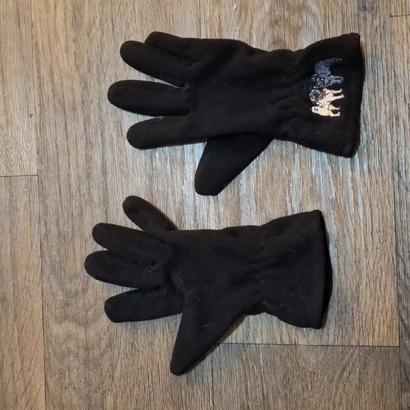 Women's Embroidered Pug Black Gloves. - Picture 7 of 8